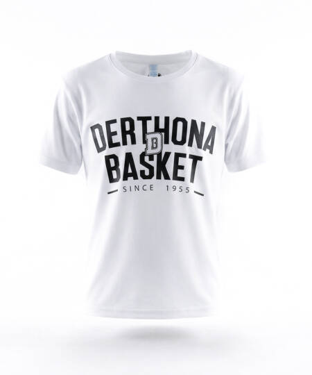T-shirt bianca junior "Since 1955" per celebrare il 70esimo anniversario del Derthona Basket
