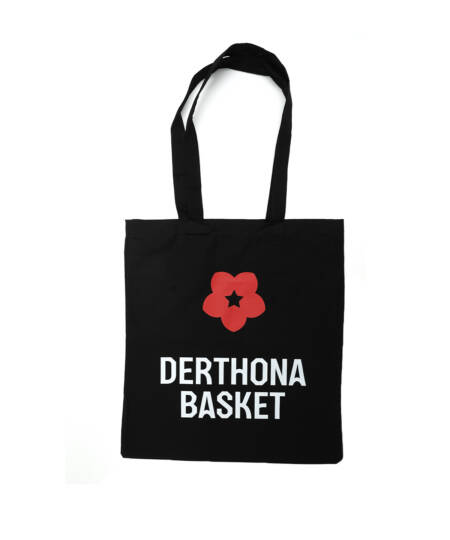 Shopper nera in tessuto logo "Rosa"